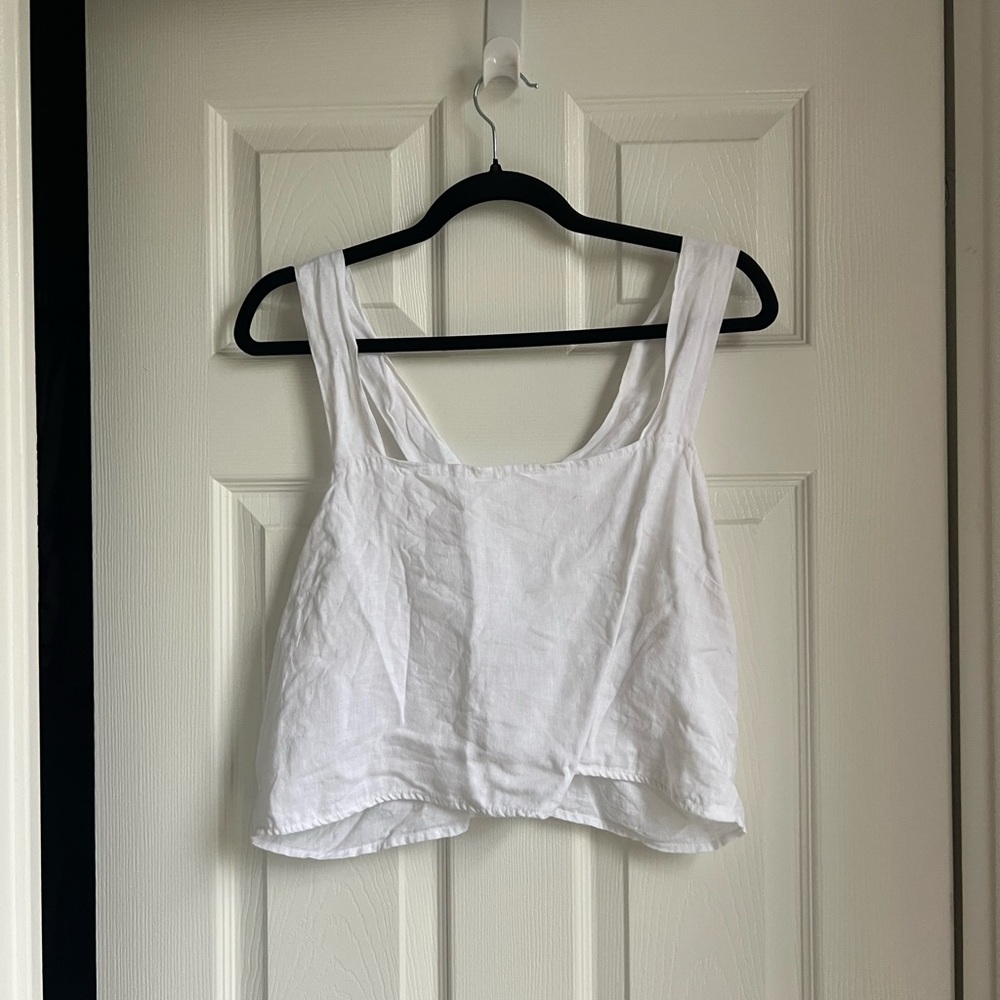 Vitamin A White Linen Top